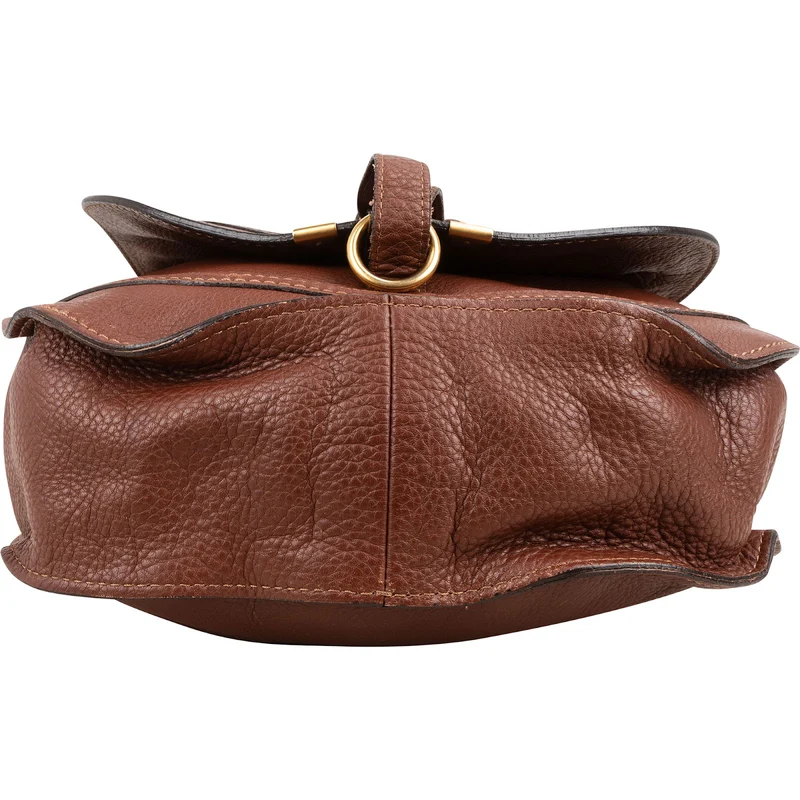 Chloé Grained Calfskin Marcie Hobo Saddle Shoulder Bag