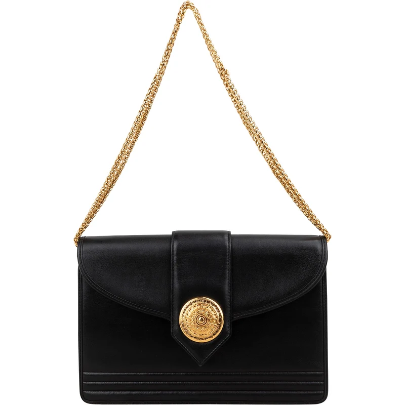 Yves Saint Laurent Calfskin Vintage Sun Medallion Envelope Flap Shoulder Bag
