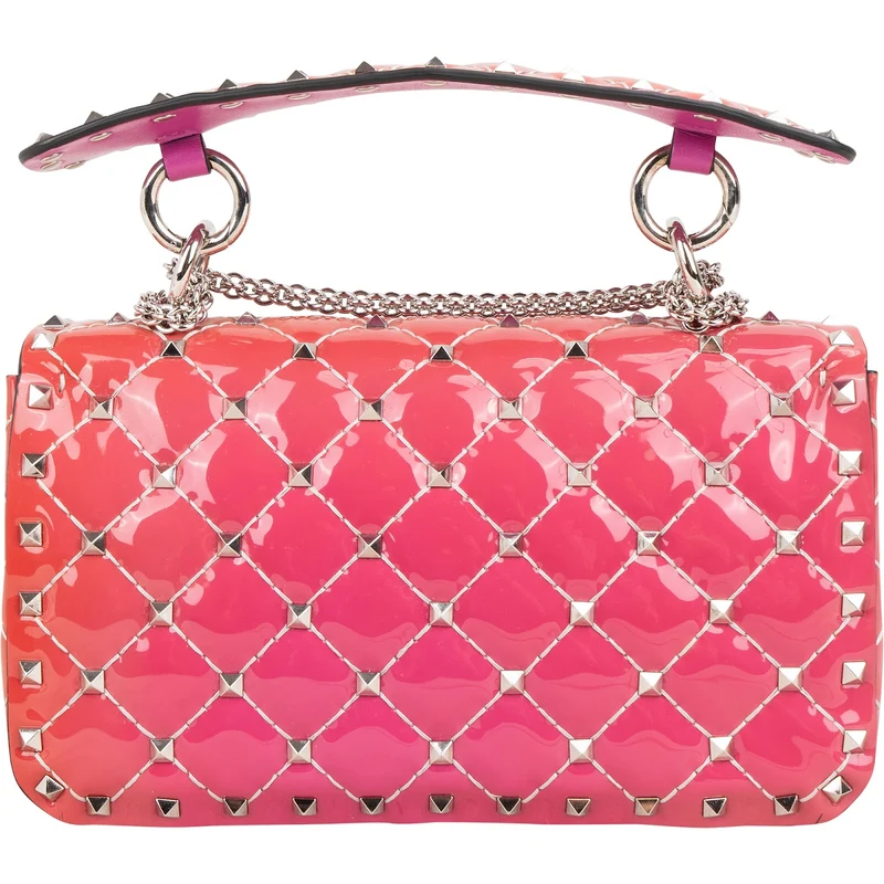 Valentino Garavani Ombre Quilted Patent Leather Rockstud Spike Small Crossbody Bag