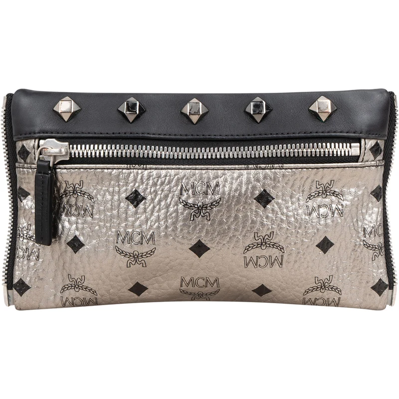 MCM Visetos Monogram Metallic Stark Studded 2 in 1 Small Backpack