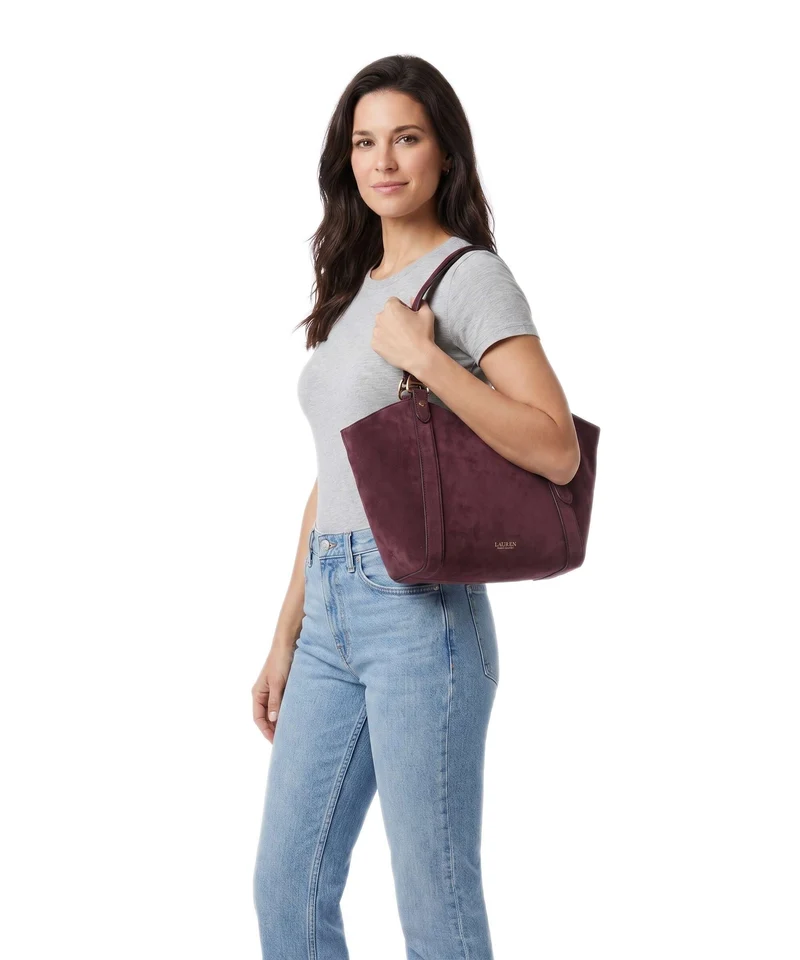 Lauren Ralph Lauren Tasha Small Shopper dark garnet