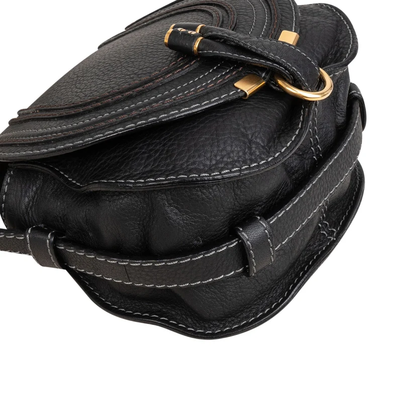 Chloé Grained Calfskin Small Marcie Saddle Crossbody Bag