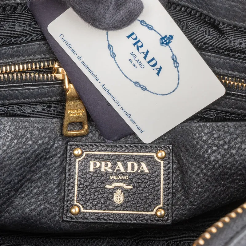 Prada Vitello Daino Leather Tote Handbag