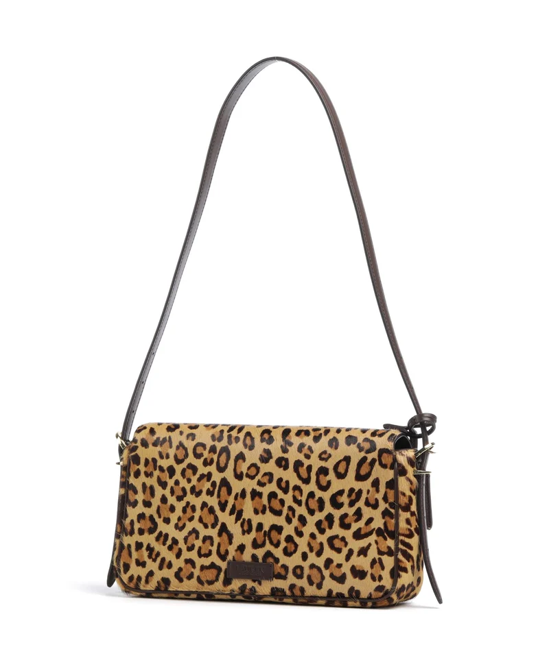 Lauren Ralph Lauren Farrah Medium Schultertasche modern leopard/chestnut brown