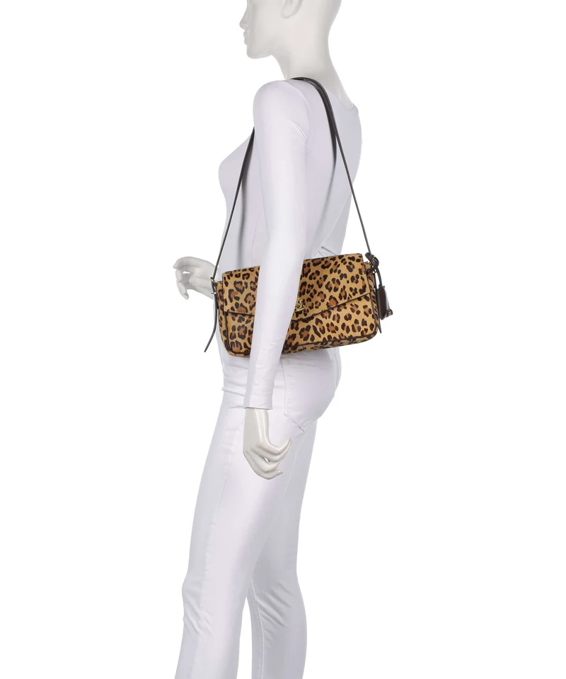 Lauren Ralph Lauren Farrah Medium Schultertasche modern leopard/chestnut brown