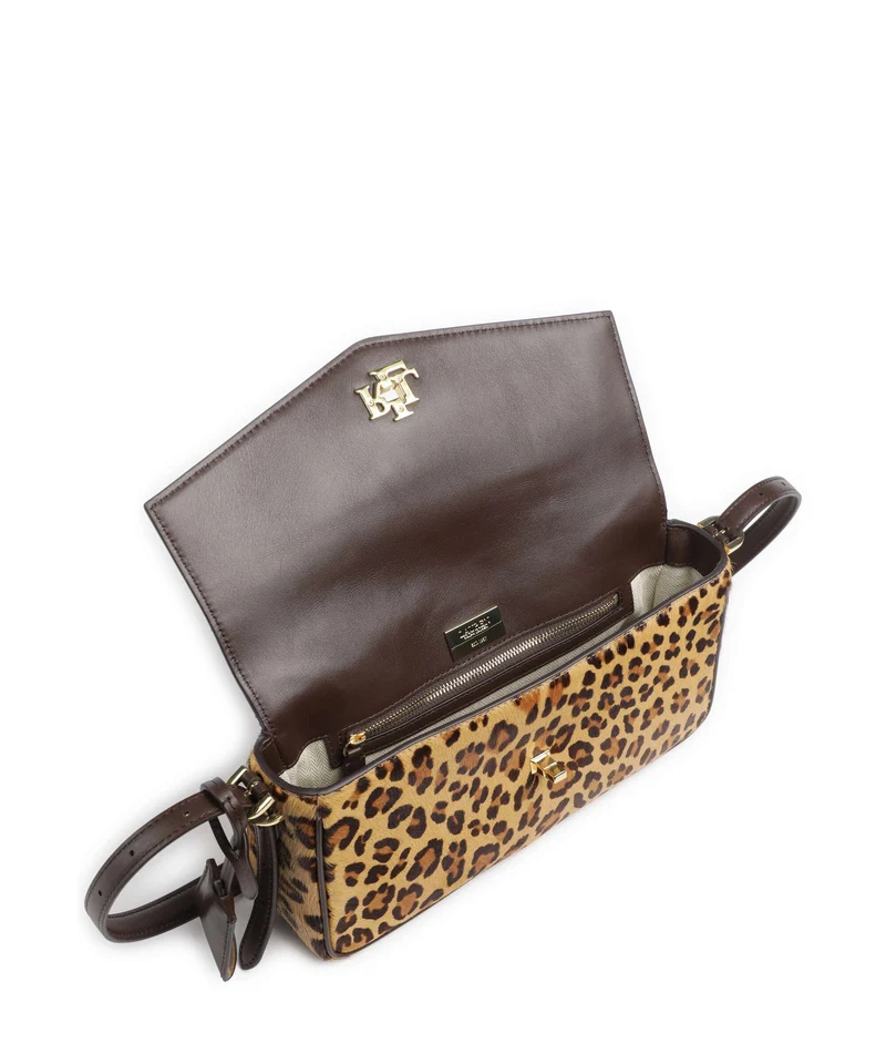 Lauren Ralph Lauren Farrah Medium Schultertasche modern leopard/chestnut brown