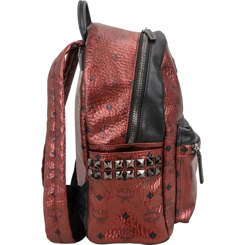 MCM Monogram Metallic Visetos Stark Side Studs Small Backpack