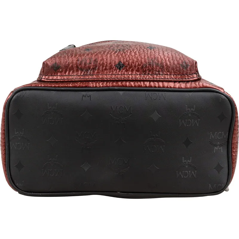 MCM Monogram Metallic Visetos Stark Side Studs Small Backpack