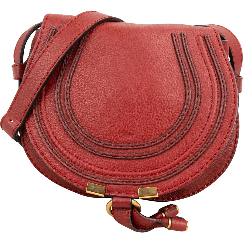 Chloé Grained Leather Mini Marcie Saddle Crossbody Bag