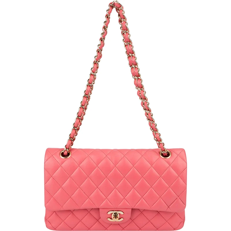 Chanel Quilted Lambskin Gold Medium Double Flap Shoulder Bag