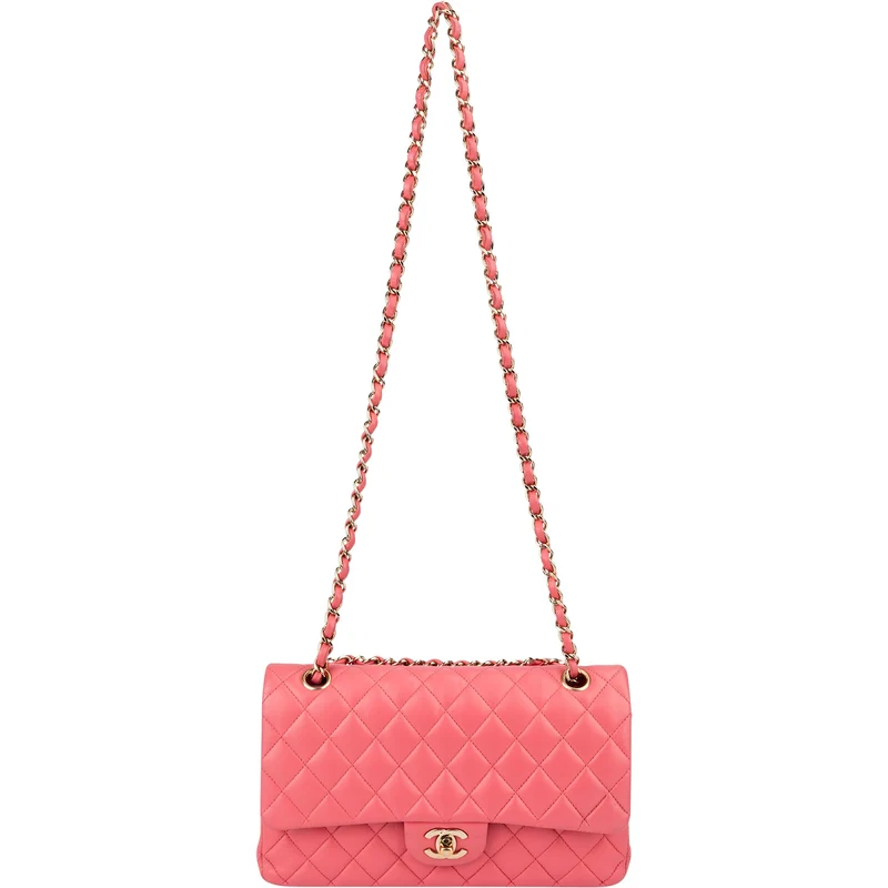 Chanel Quilted Lambskin Gold Medium Double Flap Shoulder Bag