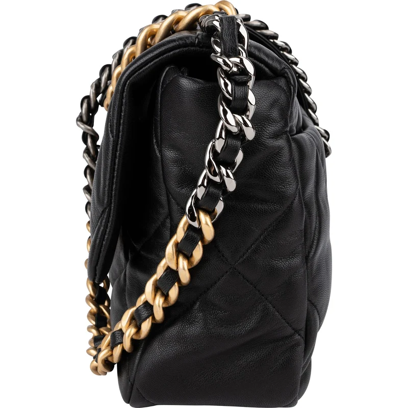 Chanel 19 Quilted Lambskin Single Flap Crossbody Bag Large