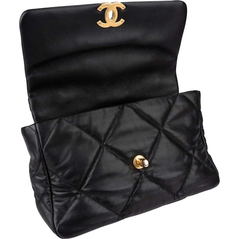 Chanel 19 Quilted Lambskin Single Flap Crossbody Bag Large