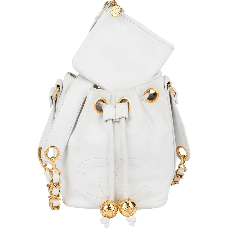 Chanel Lambskin CC Drawstring Bucket Crossbody Bag