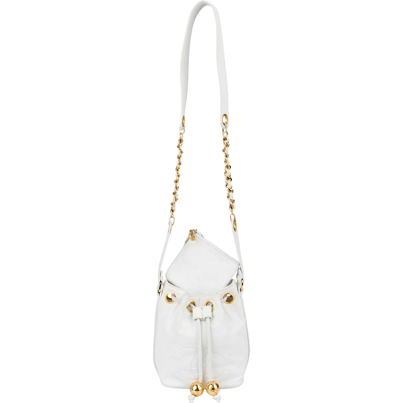 Chanel Lambskin CC Drawstring Bucket Crossbody Bag