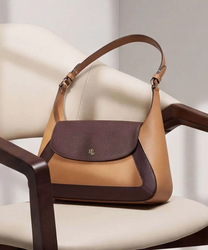 Lauren Ralph Lauren Schylar Medium Schultertasche camel/chestnut brown