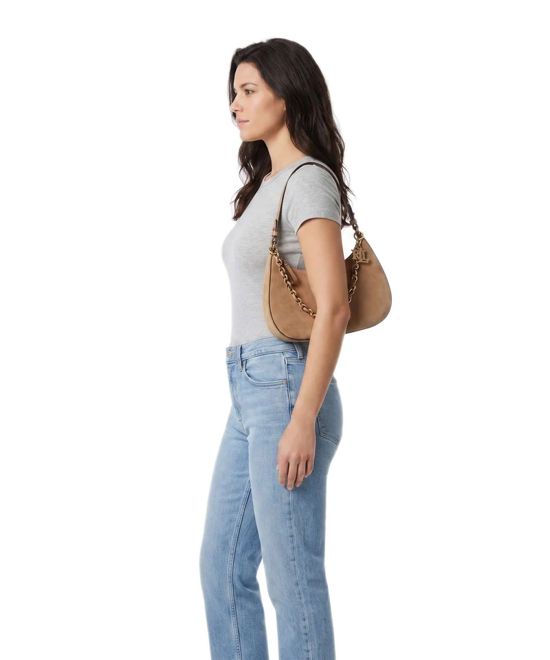 Lauren Ralph Lauren Marcy Medium Schultertasche camel