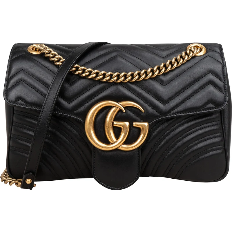 Gucci Matelassé Leather GG Large Marmont Shoulder Crossbody Bag