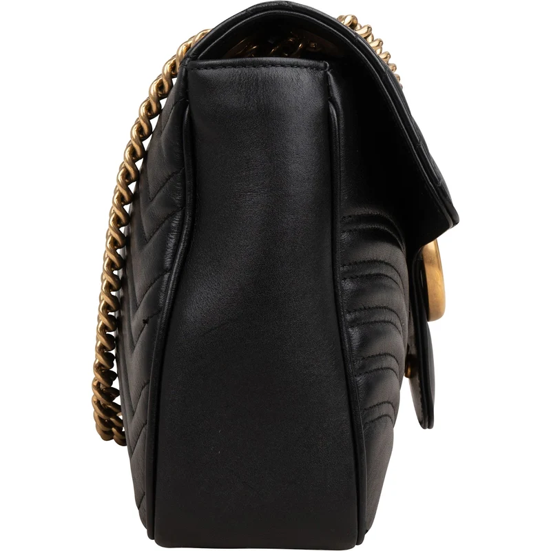 Gucci Matelassé Leather GG Large Marmont Shoulder Crossbody Bag
