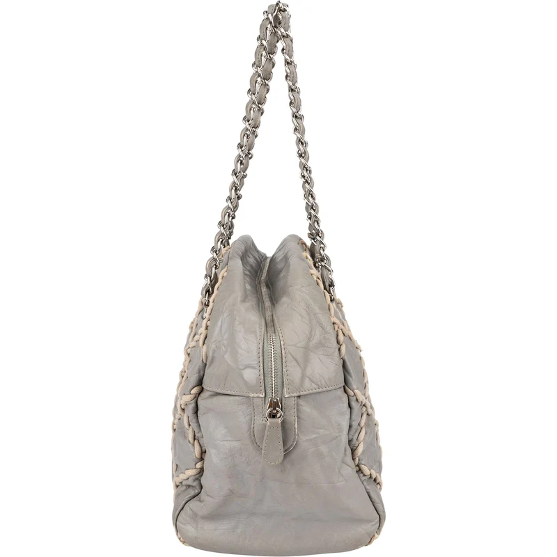 Chanel Crinkled Leather Braided Bowler Shoulder Bag