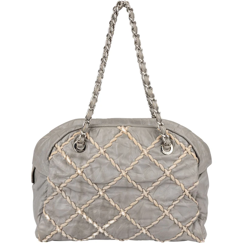 Chanel Crinkled Leather Braided Bowler Shoulder Bag