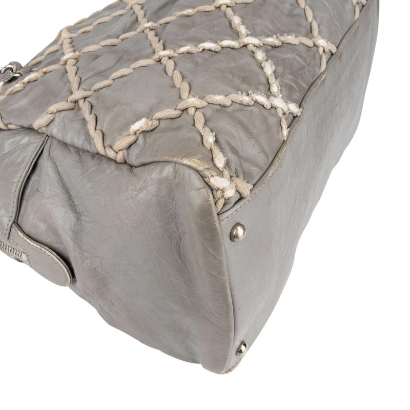 Chanel Crinkled Leather Braided Bowler Shoulder Bag