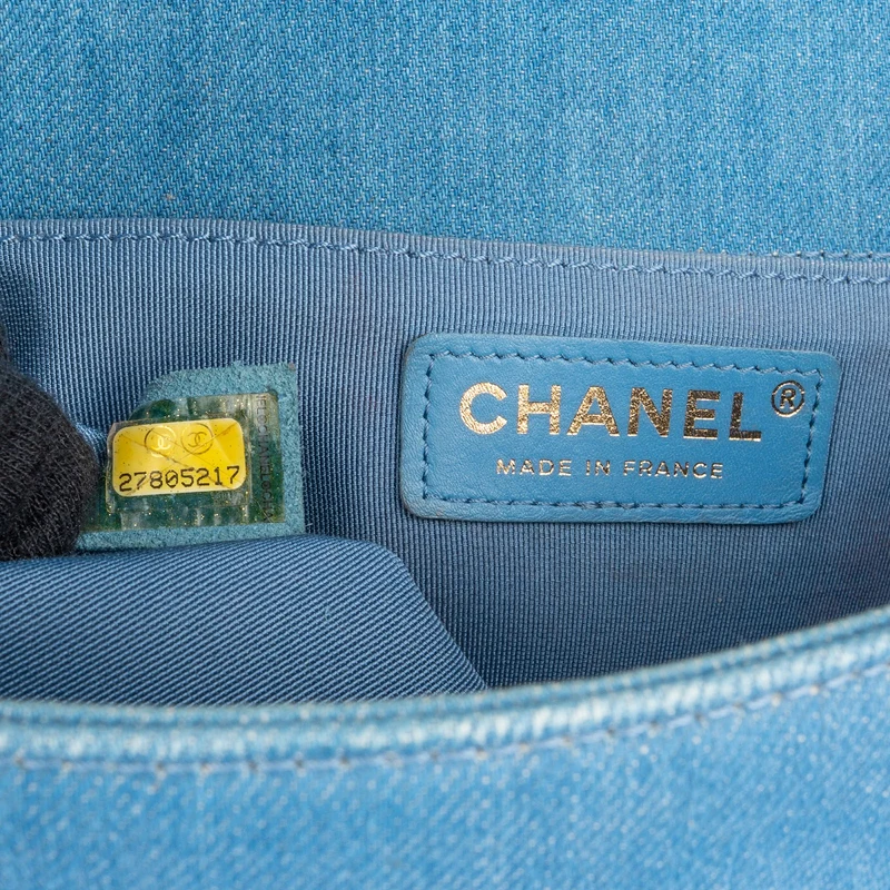 Chanel Distressed Denim Medium Boy Single Flap Crossbody Bag