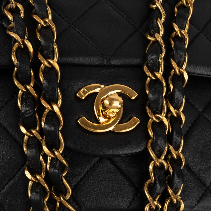 Chanel Quilted Lambskin 24K Gold Medium Double Flap Shoulder Bag