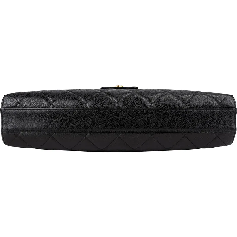 Chanel Quilted Caviar Leather 24K Top Handle Briefcase Handbag