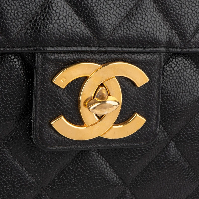 Chanel Quilted Caviar Leather 24K Top Handle Briefcase Handbag
