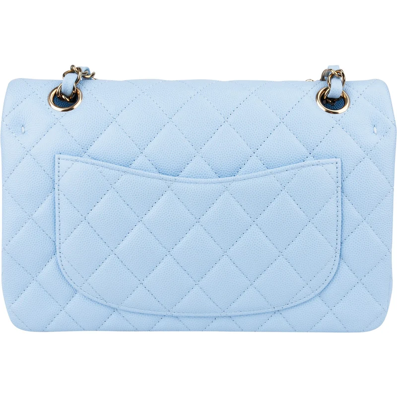 Chanel Quilted Caviar Leather Small Double Flap Shoulder Bag
