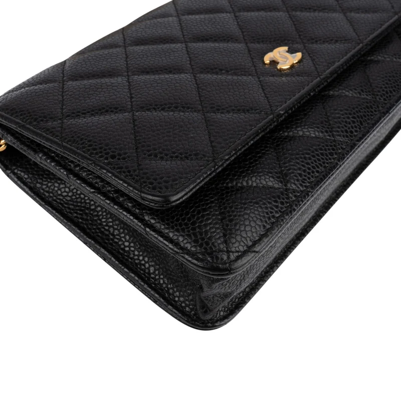 Chanel Quilted Caviar Leather Wallet On Chain Crossbody Bag