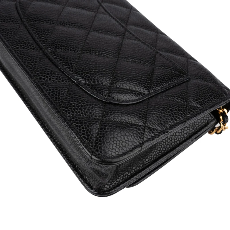Chanel Quilted Caviar Leather Wallet On Chain Crossbody Bag