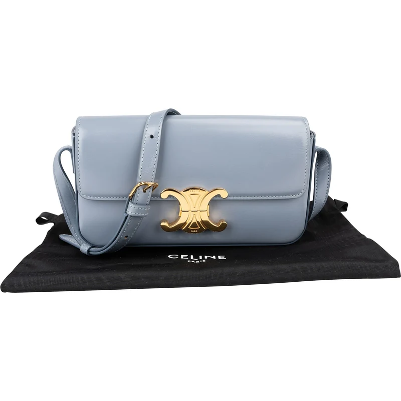 Celine Shiny Calfskin Teen Triomphe Shoulder Bag