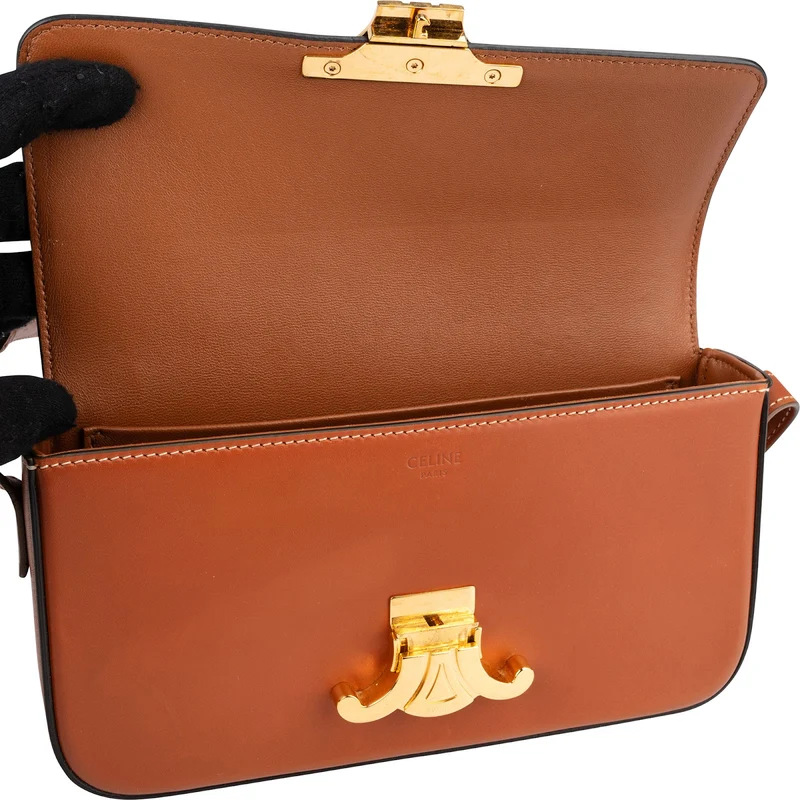 Celine Smooth Calfskin Teen Triomphe Small Shoulder Bag