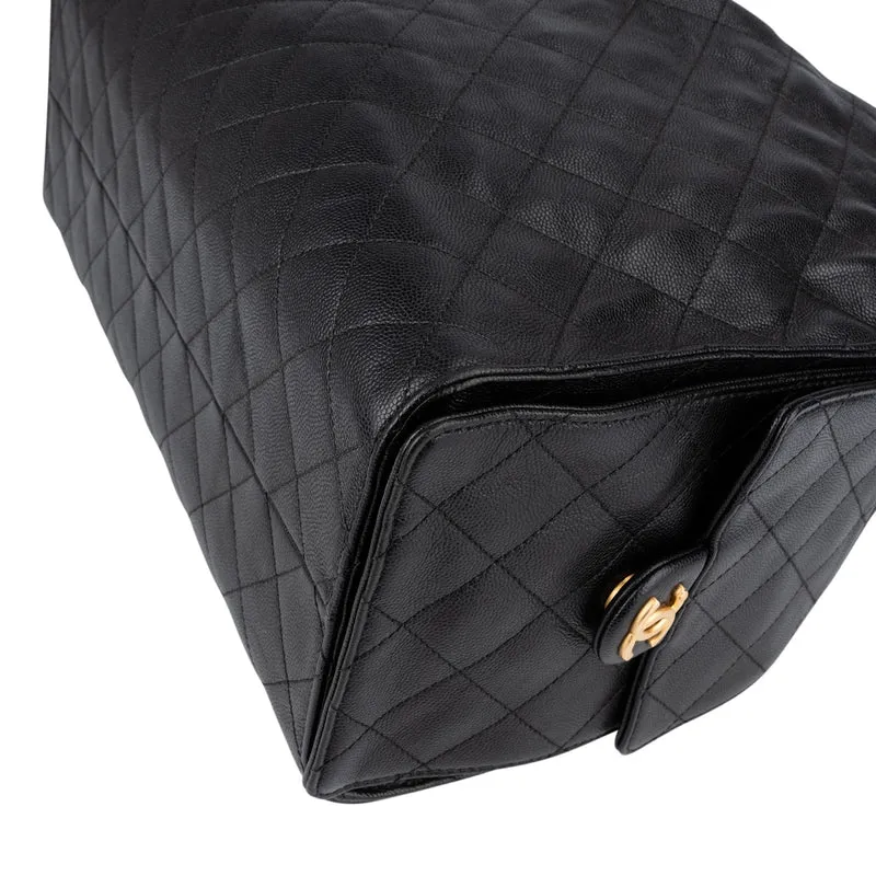 Chanel 25 Quilted Caviar Leather CC Drawstring Shoulder Bag Medium