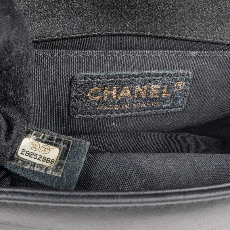 Chanel Chevron Quilted Lambskin Small Boy Single Flap Crossbody Bag