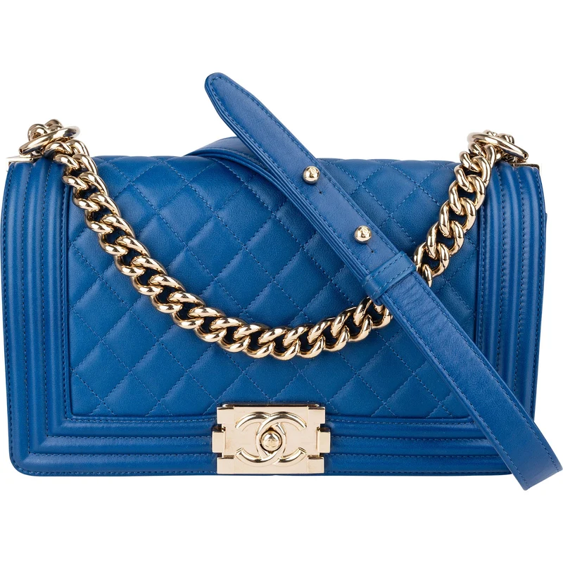 Chanel Quilted Lambskin Medium Boy Single Flap Crossbody Bag