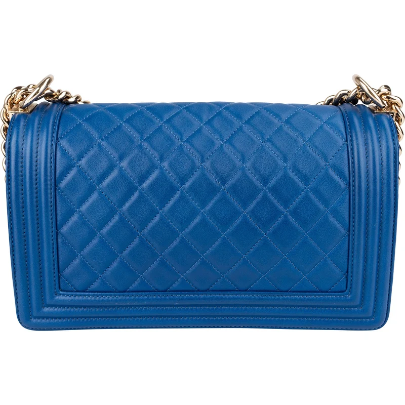 Chanel Quilted Lambskin Medium Boy Single Flap Crossbody Bag