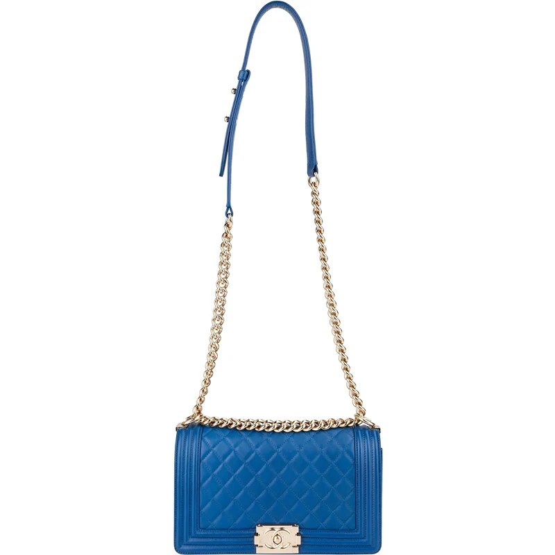 Chanel Quilted Lambskin Medium Boy Single Flap Crossbody Bag