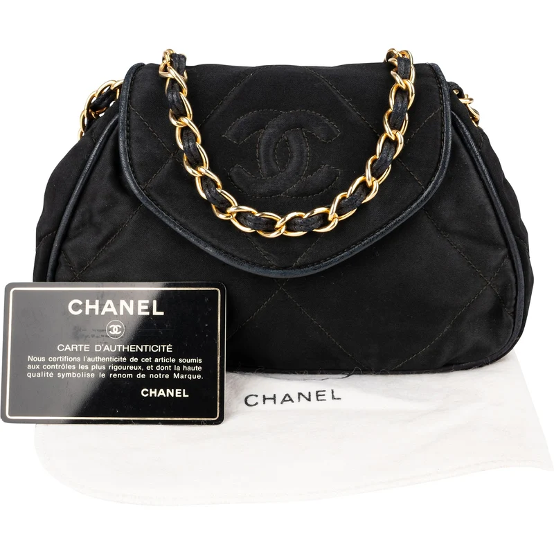 Chanel Quilted Jersey Single Flap Pouch Accessoires Shoulder Bag