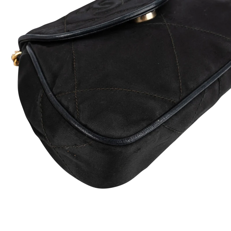 Chanel Quilted Jersey Single Flap Pouch Accessoires Shoulder Bag