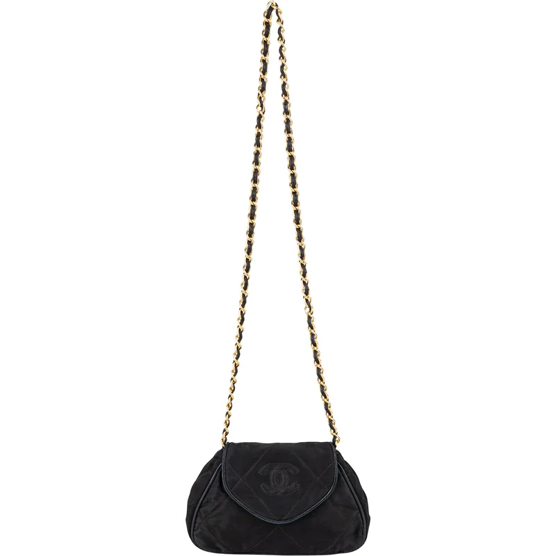 Chanel Quilted Jersey Single Flap Pouch Accessoires Shoulder Bag