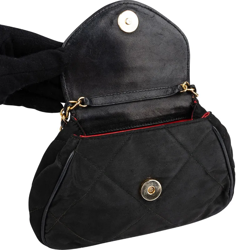 Chanel Quilted Jersey Single Flap Pouch Accessoires Shoulder Bag