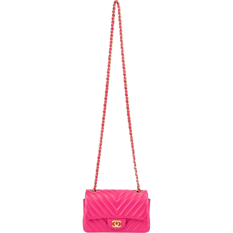 Chanel Quilted Chevron Lambskin Small Single Flap Crossbody Bag