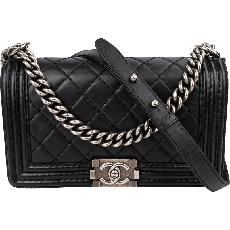 Chanel Quilted Lambskin Medium Boy Single Flap Crossbody Bag