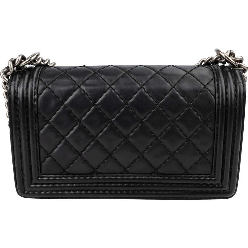 Chanel Quilted Lambskin Medium Boy Single Flap Crossbody Bag