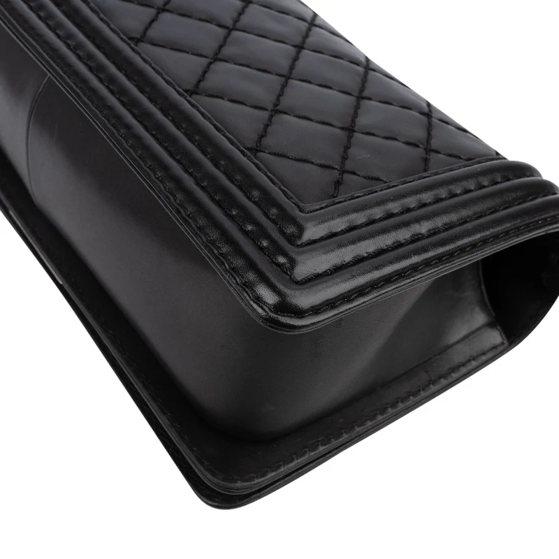Chanel Quilted Lambskin Medium Boy Single Flap Crossbody Bag