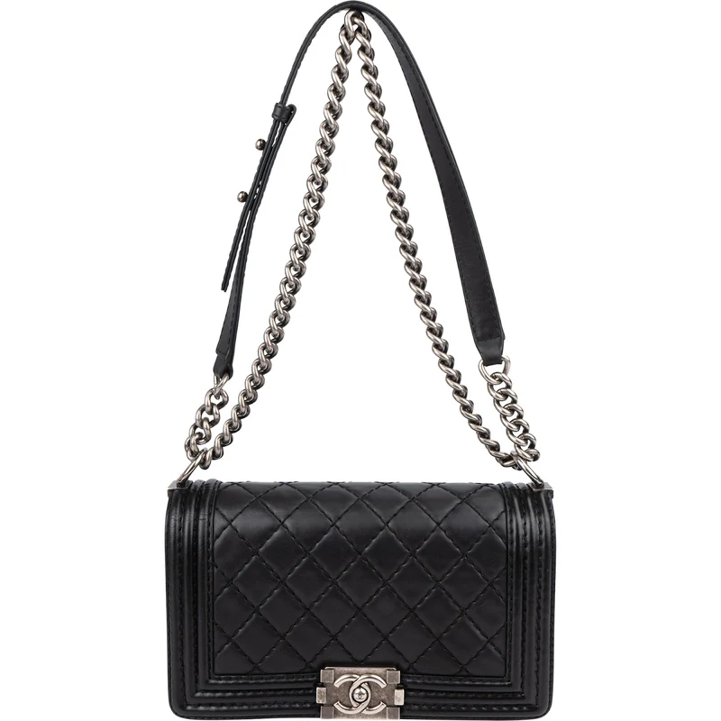 Chanel Quilted Lambskin Medium Boy Single Flap Crossbody Bag