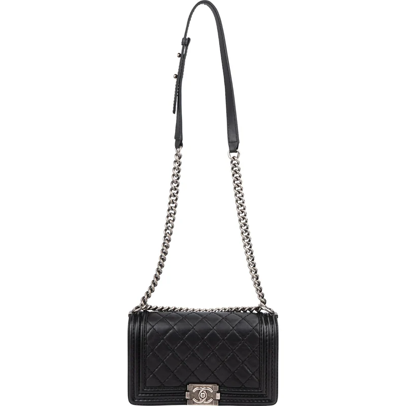 Chanel Quilted Lambskin Medium Boy Single Flap Crossbody Bag